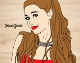 Coloring page Ariana Grande with necklace painted byAnia