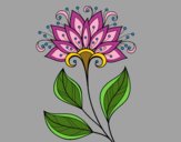 Coloring page Decorative flower painted byTiago