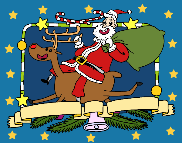 Santa Claus and Christmas reindeer