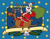 Coloring page Santa Claus and Christmas reindeer painted bybarbie_kil