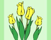 Coloring page Tulips painted byAnia