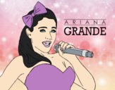 Coloring page Ariana Grande singing painted byAnia