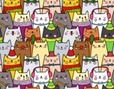 Coloring page Christmas cats painted bybarbie_kil
