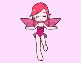 Coloring page Fairy flying painted bynatnat 