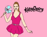 Coloring page Katy Perry with lollipop painted byAnia