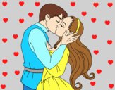 Coloring page Kiss of love painted byAnia