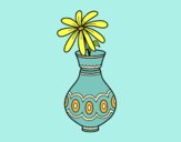 Coloring page A flower in a vase painted byLeigh