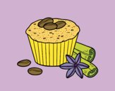 Coloring page Coffe cupcake painted byKathi