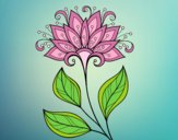 Coloring page Decorative flower painted byLeigh