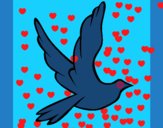 Coloring page Dove of peace in flight painted byKylee 