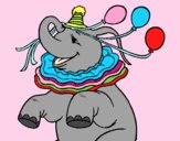 Coloring page Elephant with 3 balloons painted byAnia