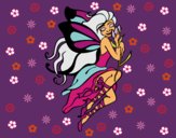 Coloring page Fairy tattoo painted byLeigh