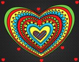 Coloring page Heart mandala painted byAnia