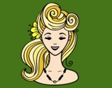 Coloring page Pin-up hairstyle  painted byLeigh