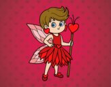Coloring page Fairy princess of hearts painted byKitty