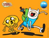 Coloring page Finn and Jake painted byCarapherne
