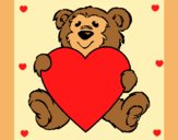 Coloring page Bear in love painted byAnia