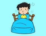Coloring page Boy in bed painted byAnia