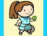 Coloring page Female tennis player painted byAnia