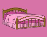 Coloring page Full-size bed painted byAnia
