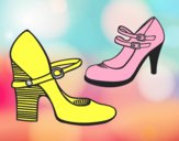 Coloring page Heel shoes painted byAnia