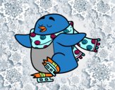 Ice skating penguin