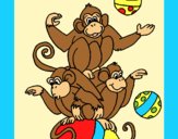 Coloring page Juggling monkeys painted byAnia