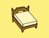 Coloring page Queen bed without pillow painted byAnia