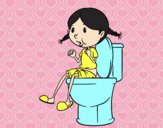 Coloring page Use the bathroom painted byAnia