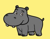 Coloring page Young Hippopotamus painted byAnia