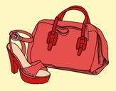 Coloring page Handbag and shoe painted byAnia