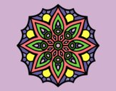 Coloring page Mandala simple symmetry  painted byKathi