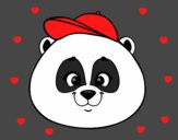 Coloring page Panda face with hat painted byAnia