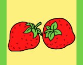 Coloring page strawberries painted byAnia
