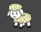Coloring page A little lamb painted byAnia