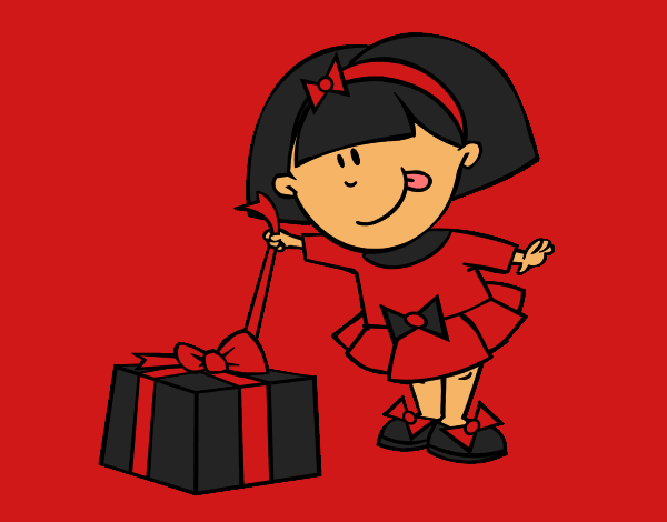 Girl with gift