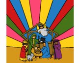 Coloring page nativity scene painted byCherokeeGl