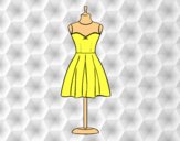 Coloring page Strapless dress painted byAnia