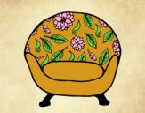 Coloring page Vintage armchair painted byAnia
