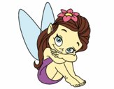Coloring page Fairy sitting painted byDesiree