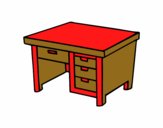 Coloring page Writing desk painted byJohanna