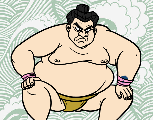 Furious sumo wrestler