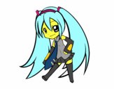 Coloring page Hatsune Vocaloid painted byMikuCV01