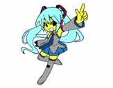 Coloring page Miku vocaloid painted byMikuCV01