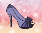 Coloring page Platform shoe with bow painted byAnia