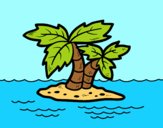 Coloring page Desert island painted byAnia