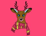 Coloring page Stag with scarf painted bykayleigh