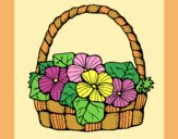 Coloring page Basket of flowers 6 painted byAnia