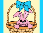 Coloring page Bunny in basket painted byAnia