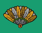 Coloring page Feather hand fan painted byKhaos